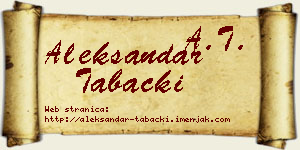 Aleksandar Tabački vizit kartica